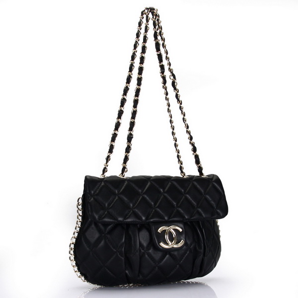 7A Replica Chanel Classic Flap Bag Black Leather 3324